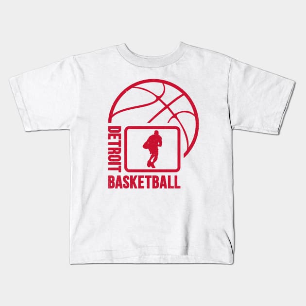 Detroit Basketball 02 Kids T-Shirt by yasminkul